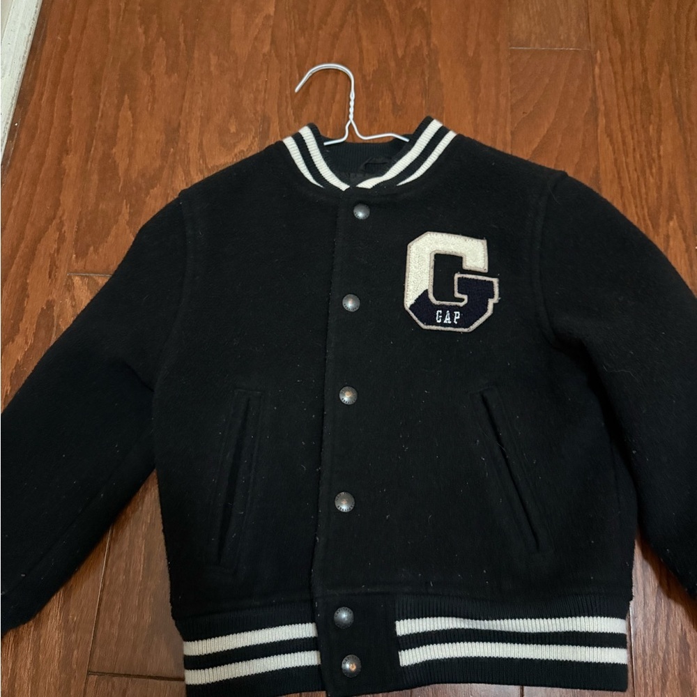 GAP Kids Black and White‎ Varsity Jacket
